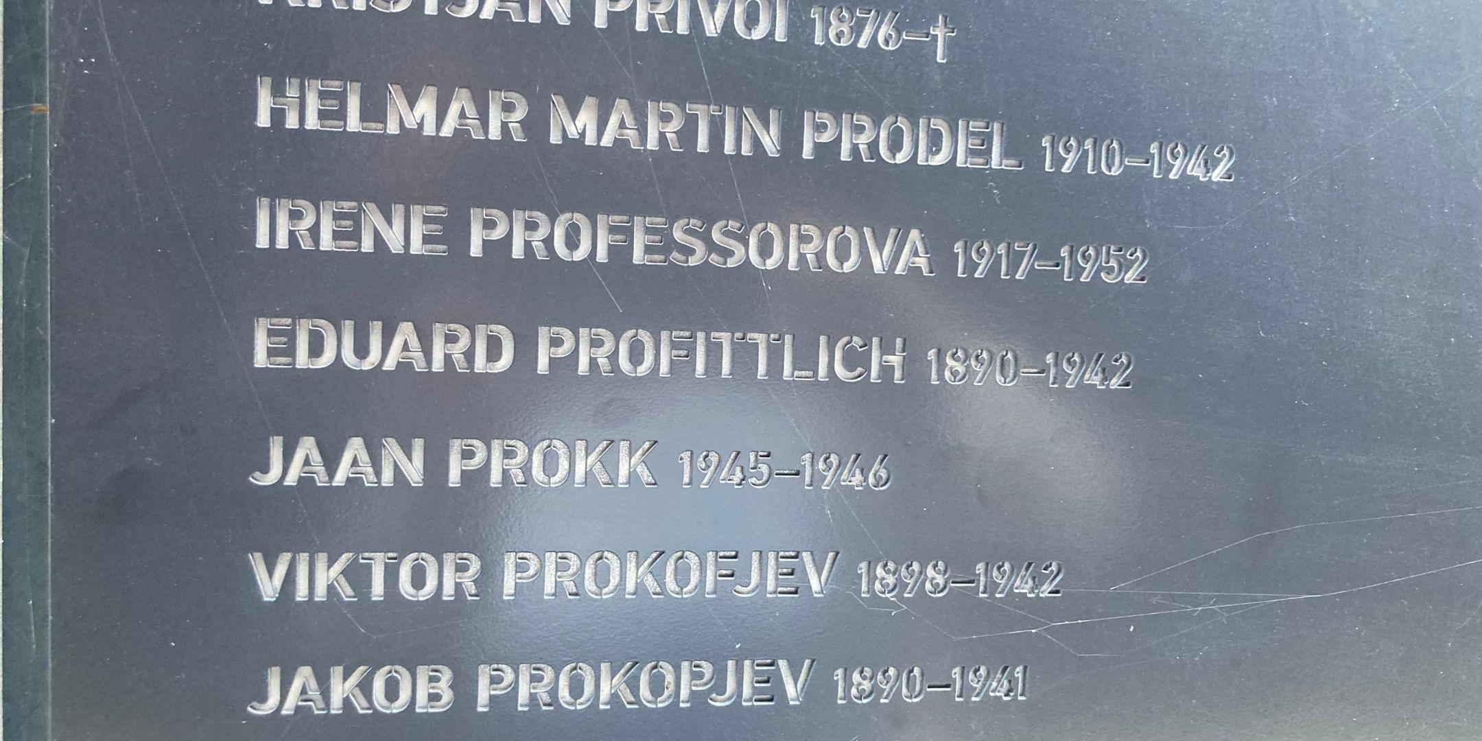 In der Gedenkstätte Maarjamäe ist auch der Name des Seligen Eduard Profittlich festgehalten.