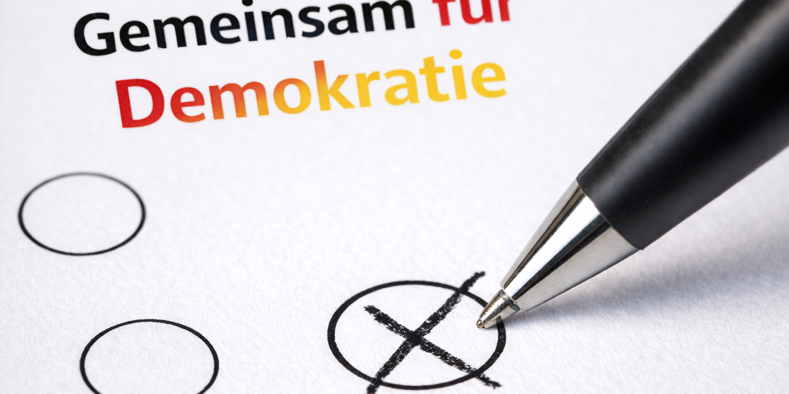 Zu sehen ist ein Wahlzettel für die kommende Wahl, auf dem ein Kreuz gesetzt ist.