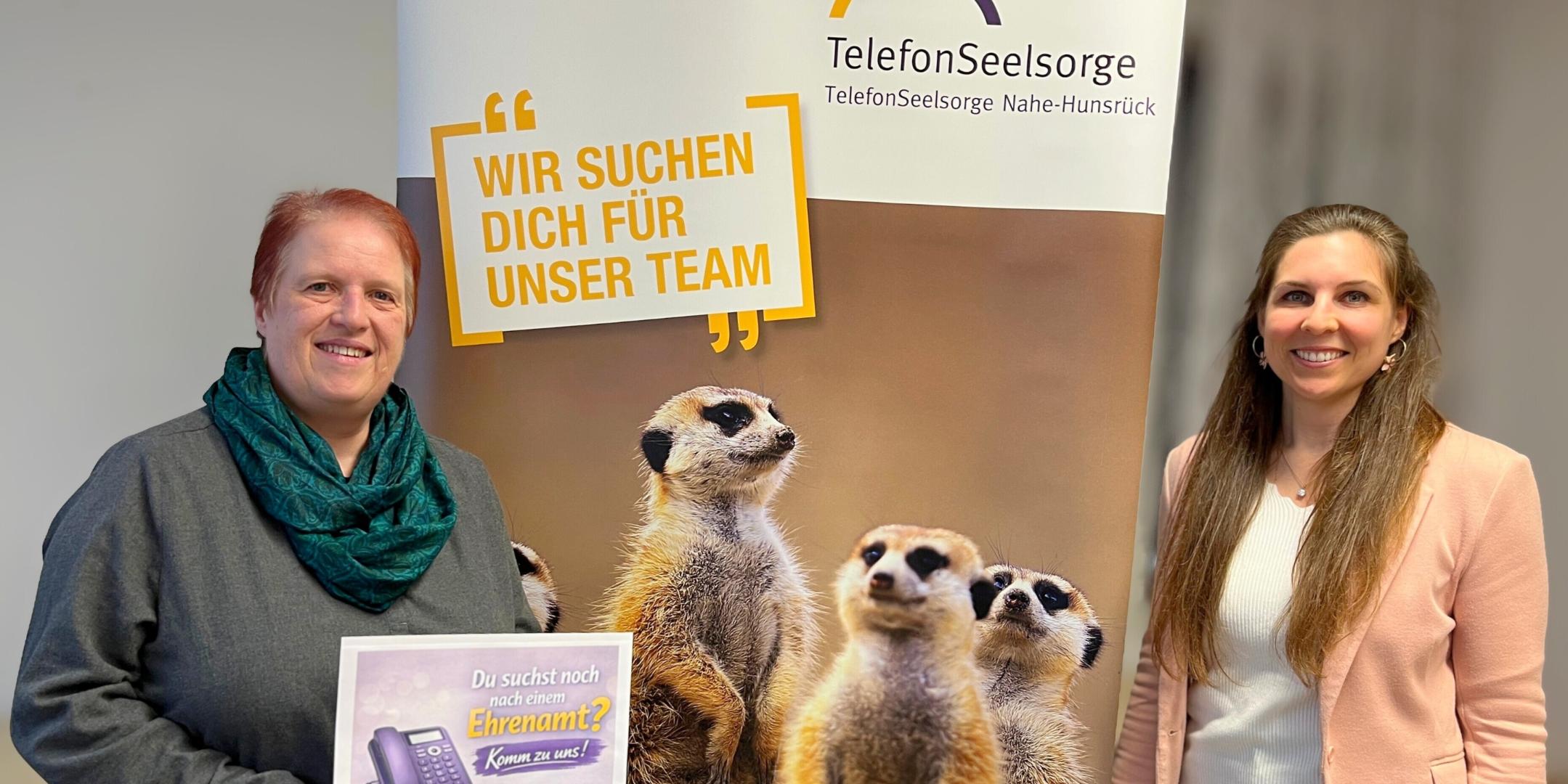 Das Leitungsteam der TelefonSeelsorge Nahe Hunsrück Sabine Stierle (links) und Vanessa Guhr.
