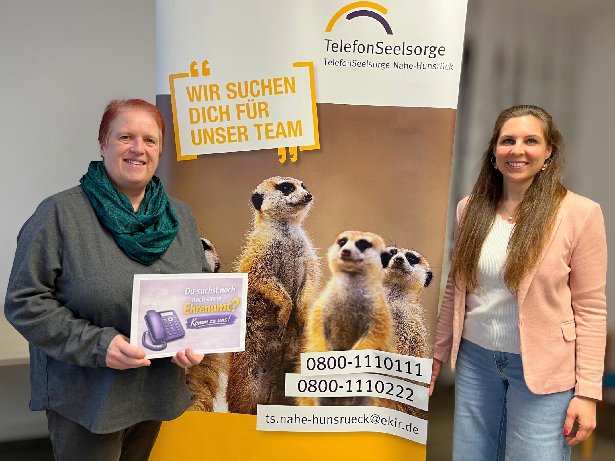 Das Leitungsteam der TelefonSeelsorge Nahe Hunsrück Sabine Stierle (links) und Vanessa Guhr.