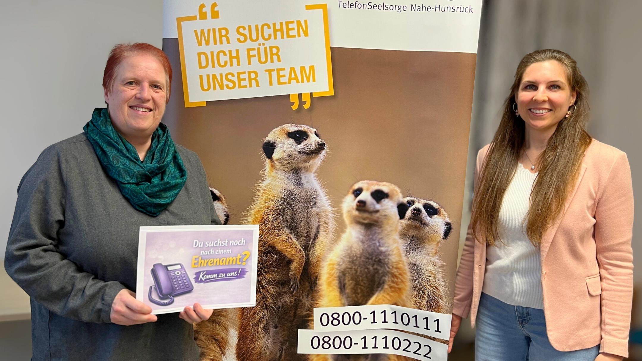 Das Leitungsteam der TelefonSeelsorge Nahe Hunsrück Sabine Stierle (links) und Vanessa Guhr.