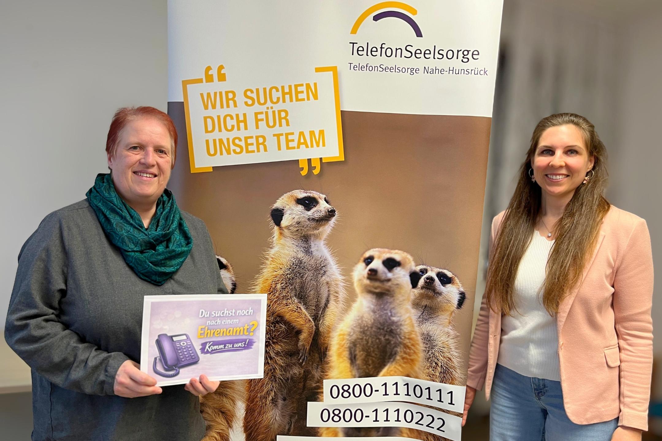 Das Leitungsteam der TelefonSeelsorge Nahe Hunsrück Sabine Stierle (links) und Vanessa Guhr.