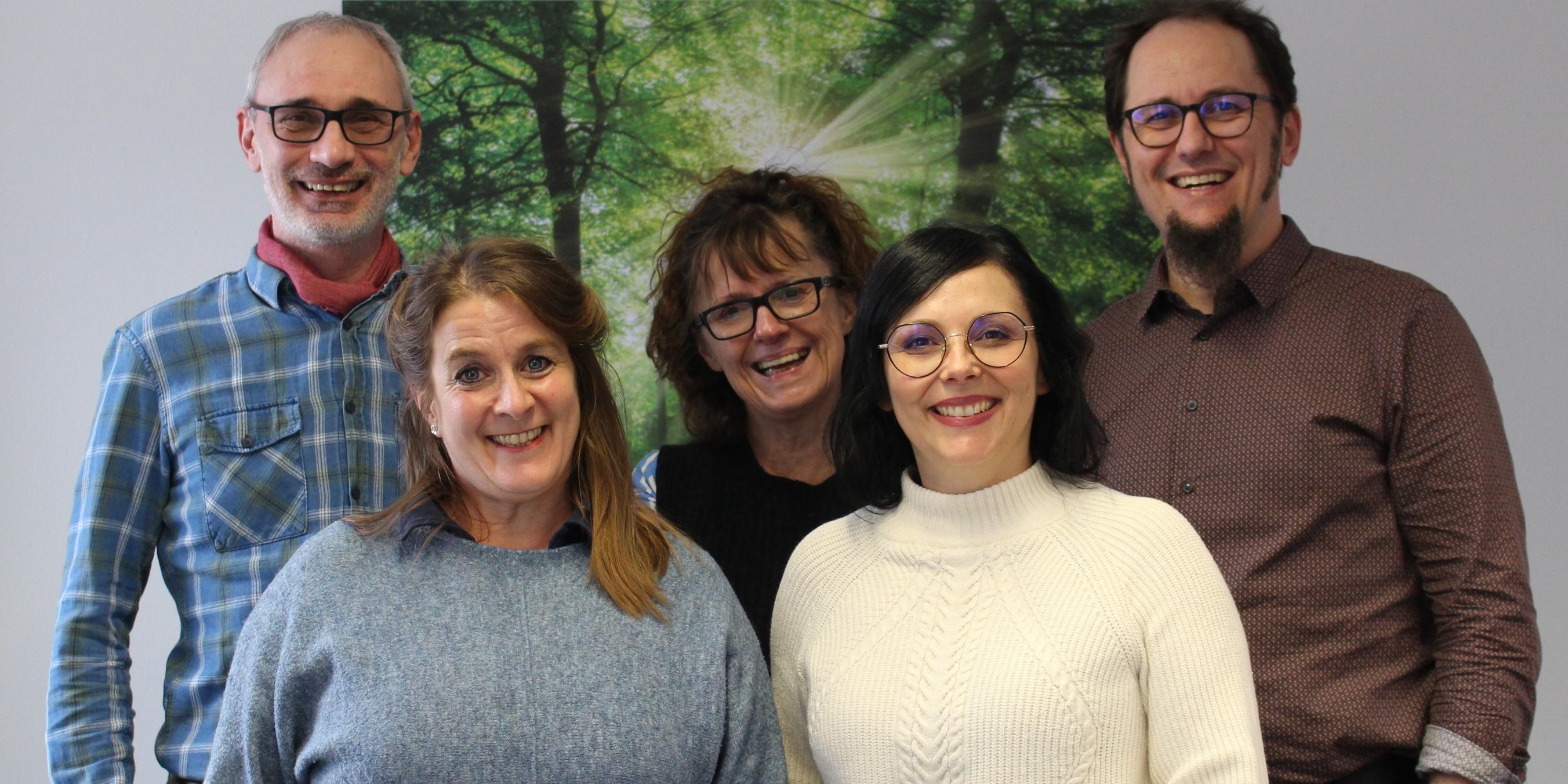 Alexander Penth, Simone Böcher, Martina Grosch, Jacqueline Siegwart und Sascha Niehoff sind das Team der Lebensberatung Lebach.