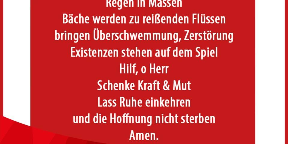 Auch das Gebet für die Betroffenen ist wichtig