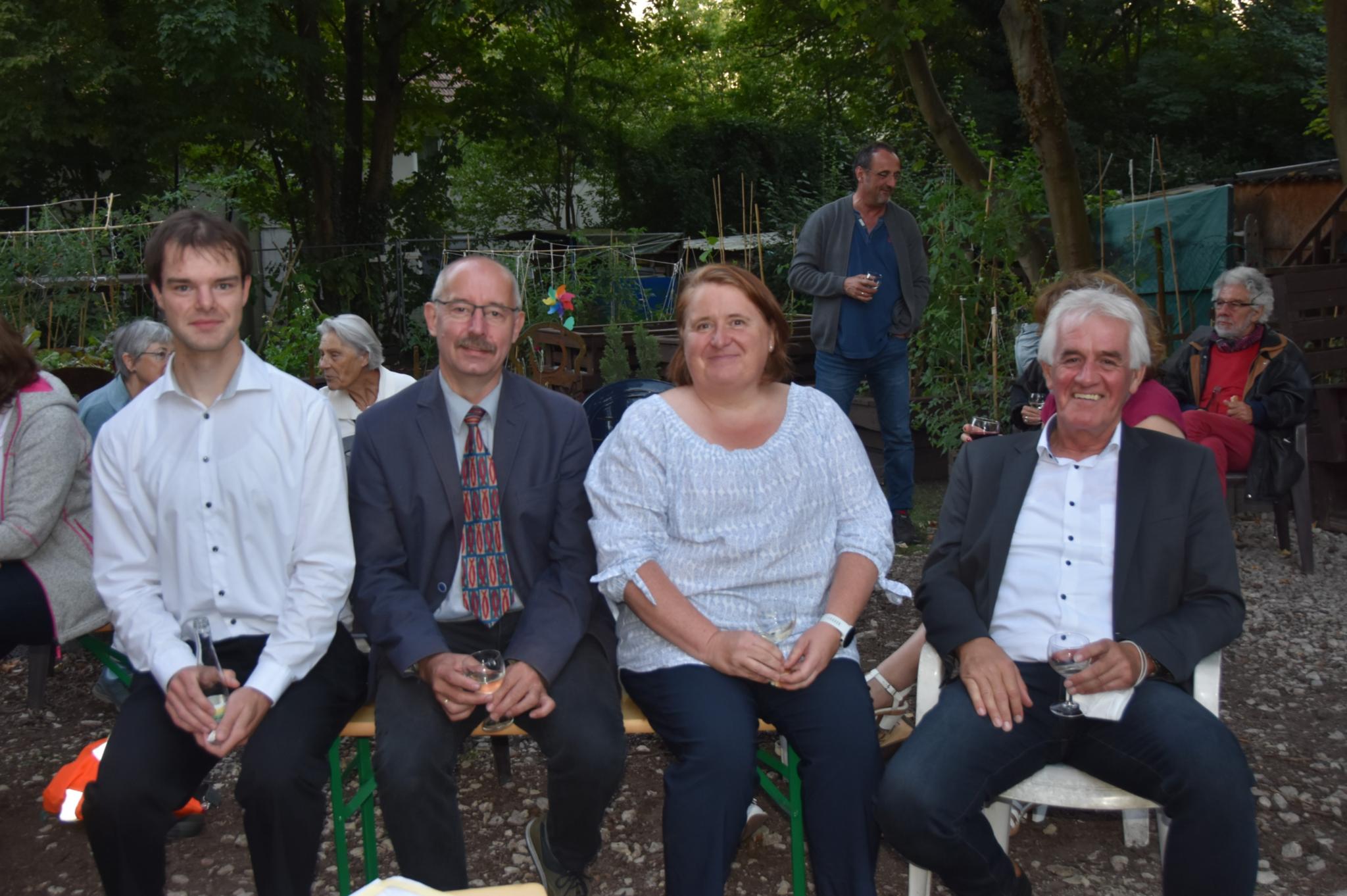 Johannes Achenbacher (SELK), Joachim Hipfel (Freie evangelische Gemeinde), Dr. Pascale Jung (katholische Kirche) und Wolfgang Guckenbiel (Neuapostolische Kirche) wirkten bei der Feier des ökumenischen Gottesdienstes mit. Foto: Ute Kirch / Bischöfliche Pressestelle Trier