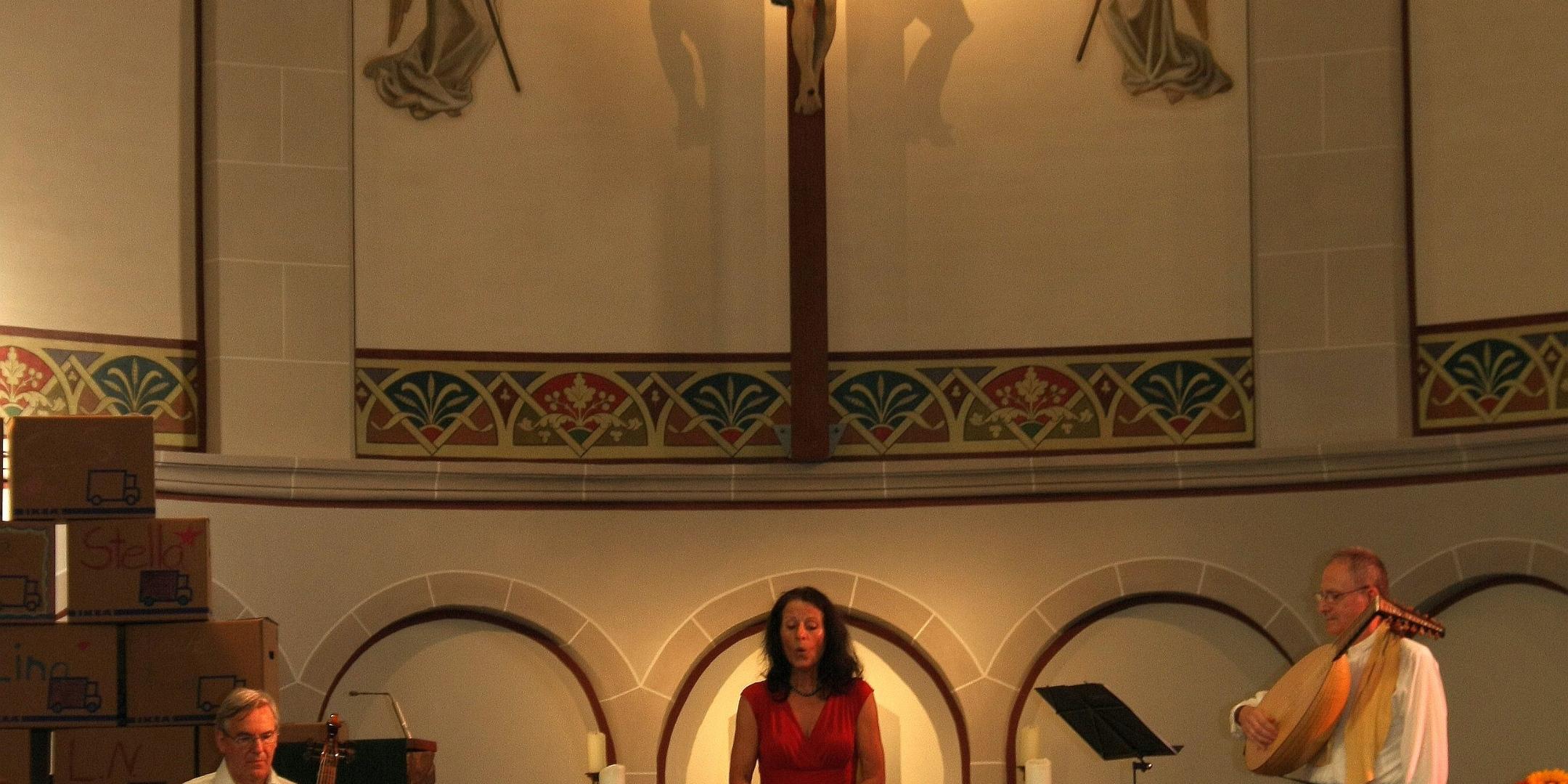 Das Ensemble „Music for a While“ bei der Marktmusik zum Abendläuten in Bendorf.