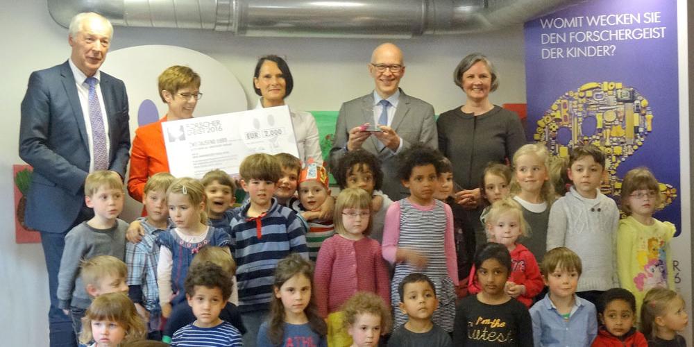 Die Forscher der Kita Thomas Morus bei der Siegerehrung