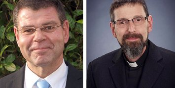 Pfarrer Heinz Haser (l) und Pfarrer Hans-Georg Müller