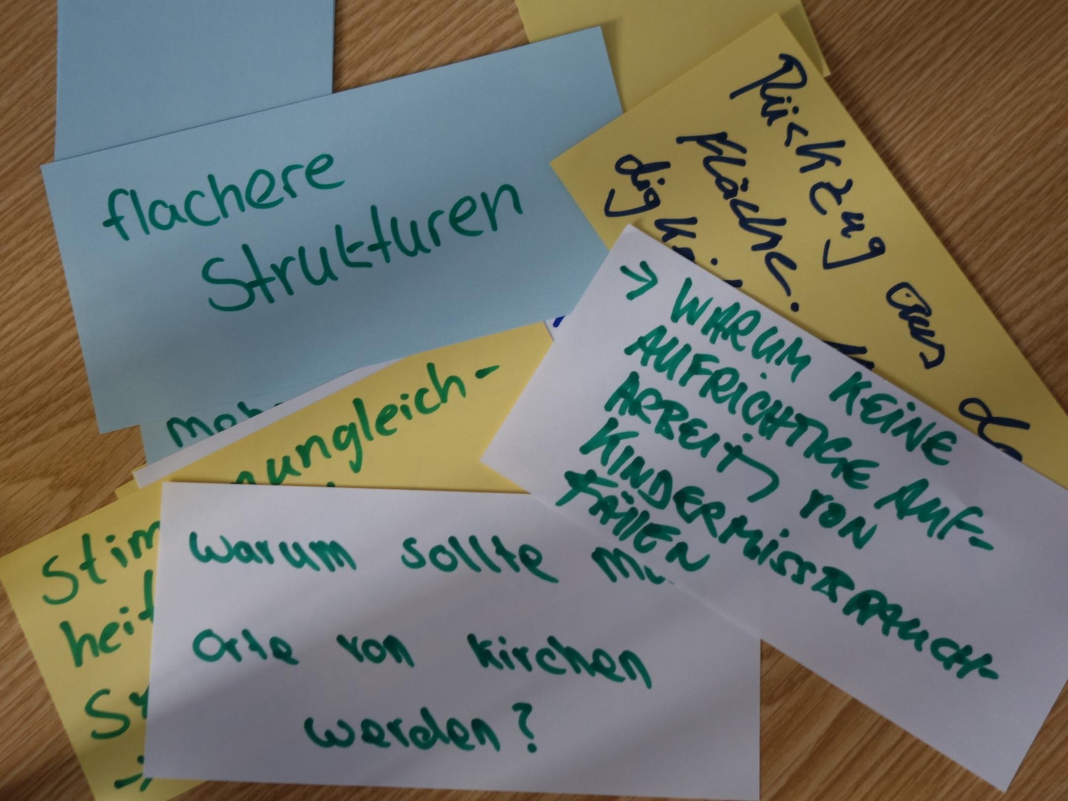 Gedanken aus den Arbeitsgruppen