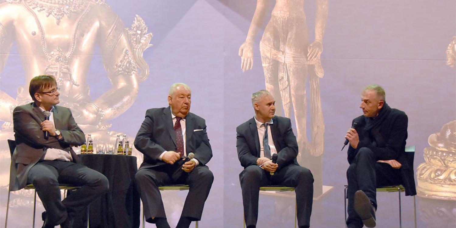 vl. Christian Otterbach, Richard Bermann, Riad Katta, Dechant Benedikt Welter