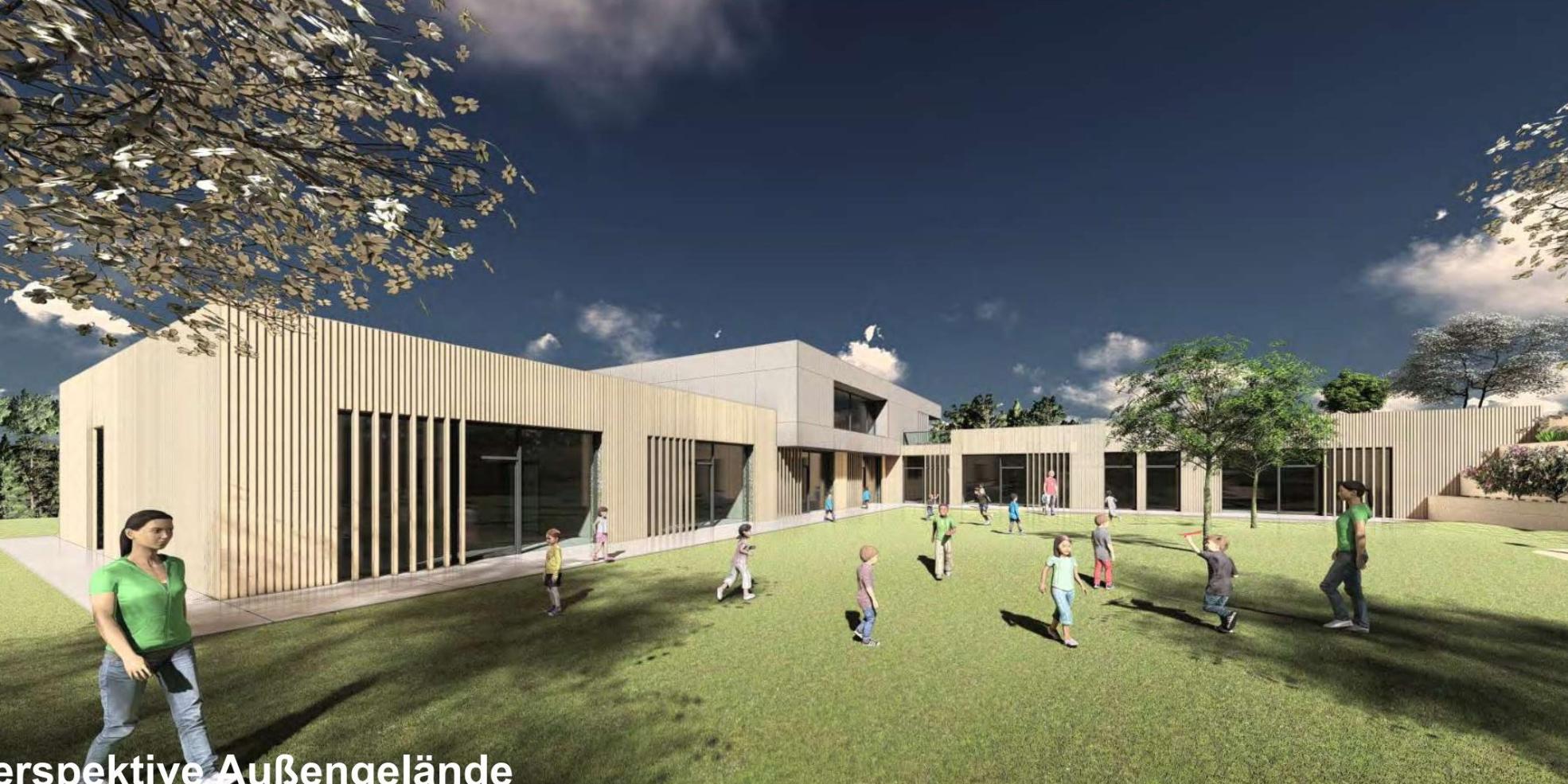 So soll die Ökumenische Kita Niederlinxweiler nach den Plänen der Architektin Miriam Niedenzu aussehen.