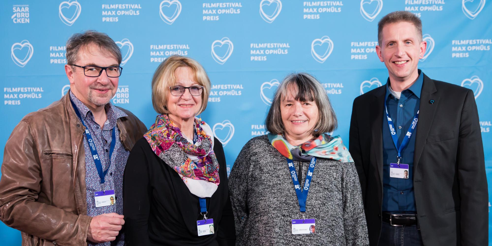 Die Ökumenische Jury beim 39. Filmfestival Max Ophüls Preis 2018 (von links): Gerhard Alt, Dr. Waltraud Verlaguet, Bernadette Meier und Dr. Martin Ostermann