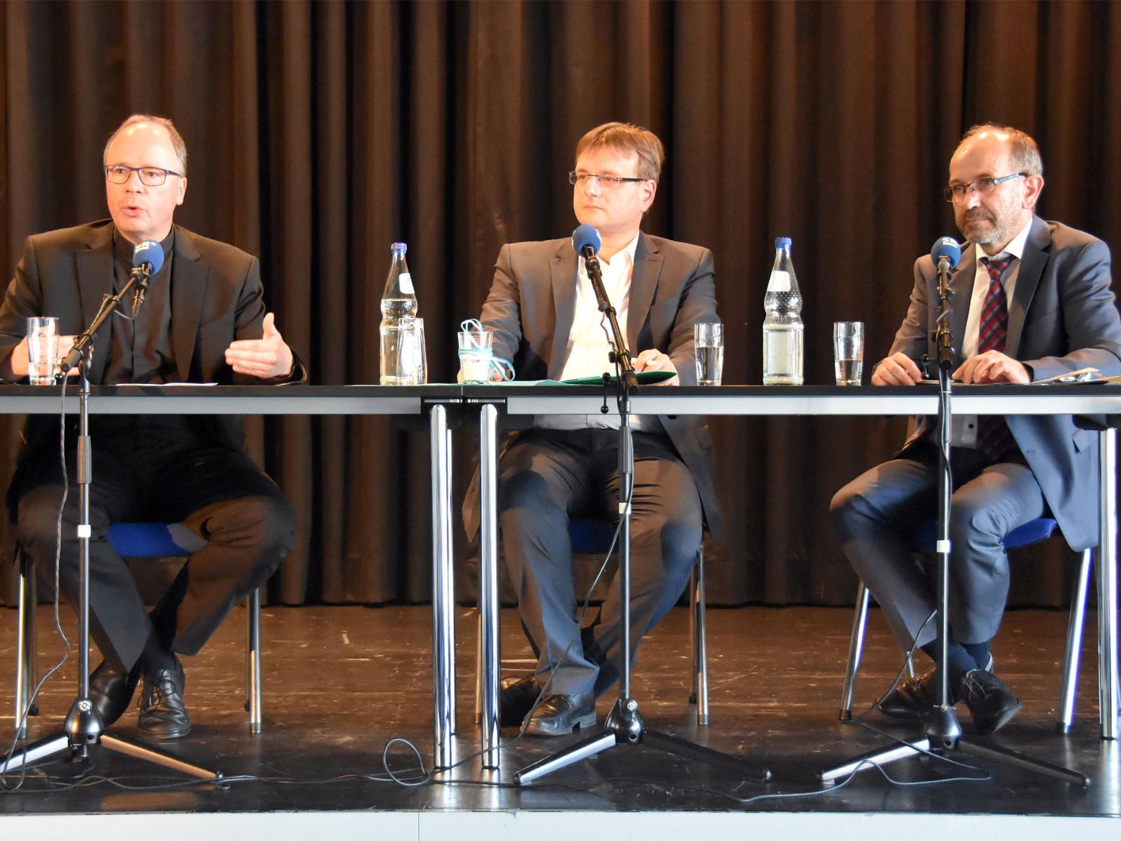 vlnr: Bischof Dr. Stephan Ackermann, Christian Otterbach, Präses Manfred Rekowski