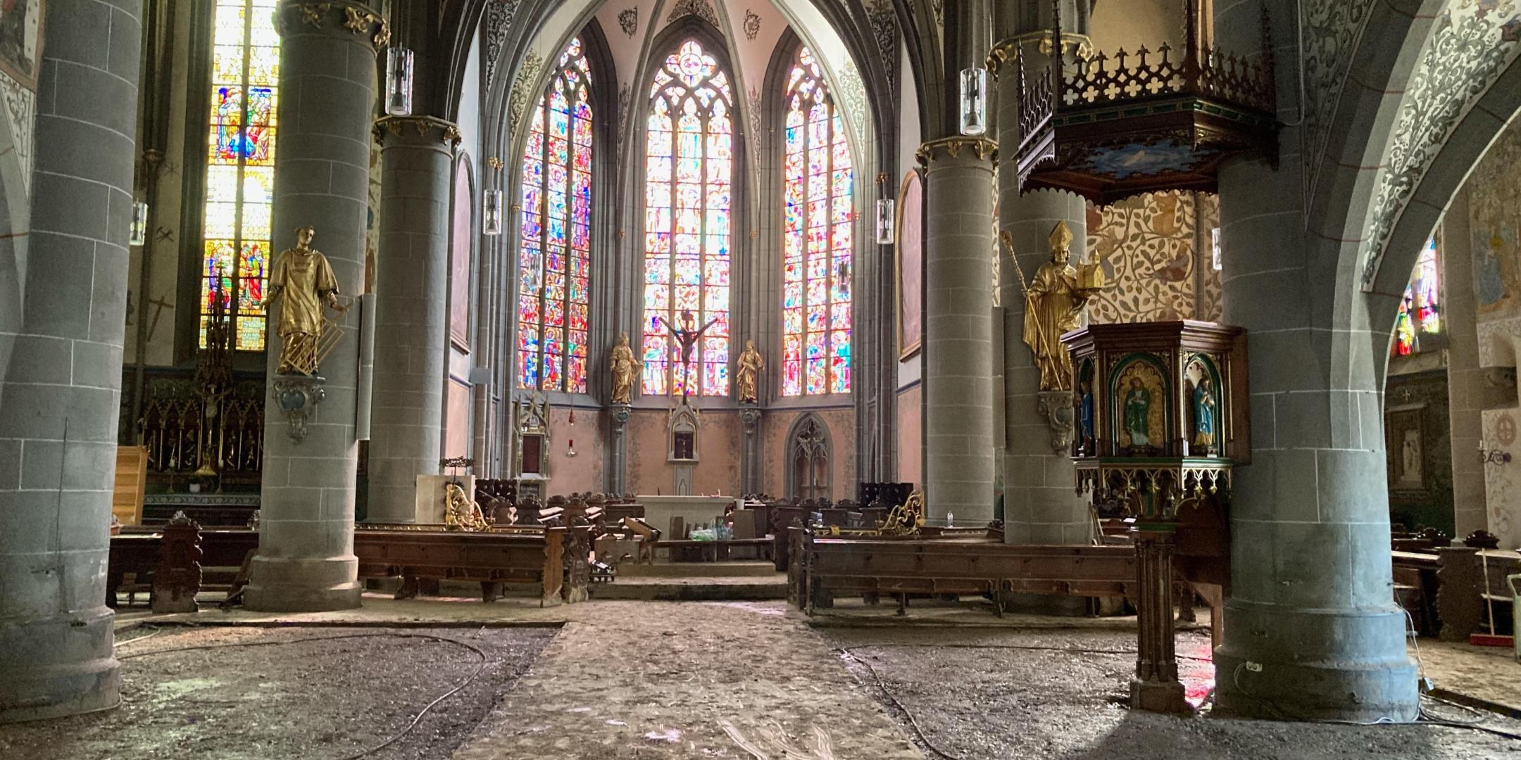 Bruder Antonius Joos ist bei der Räumung der Pfarrkirche St. Laurentius im Einsatz (Foto: privat)