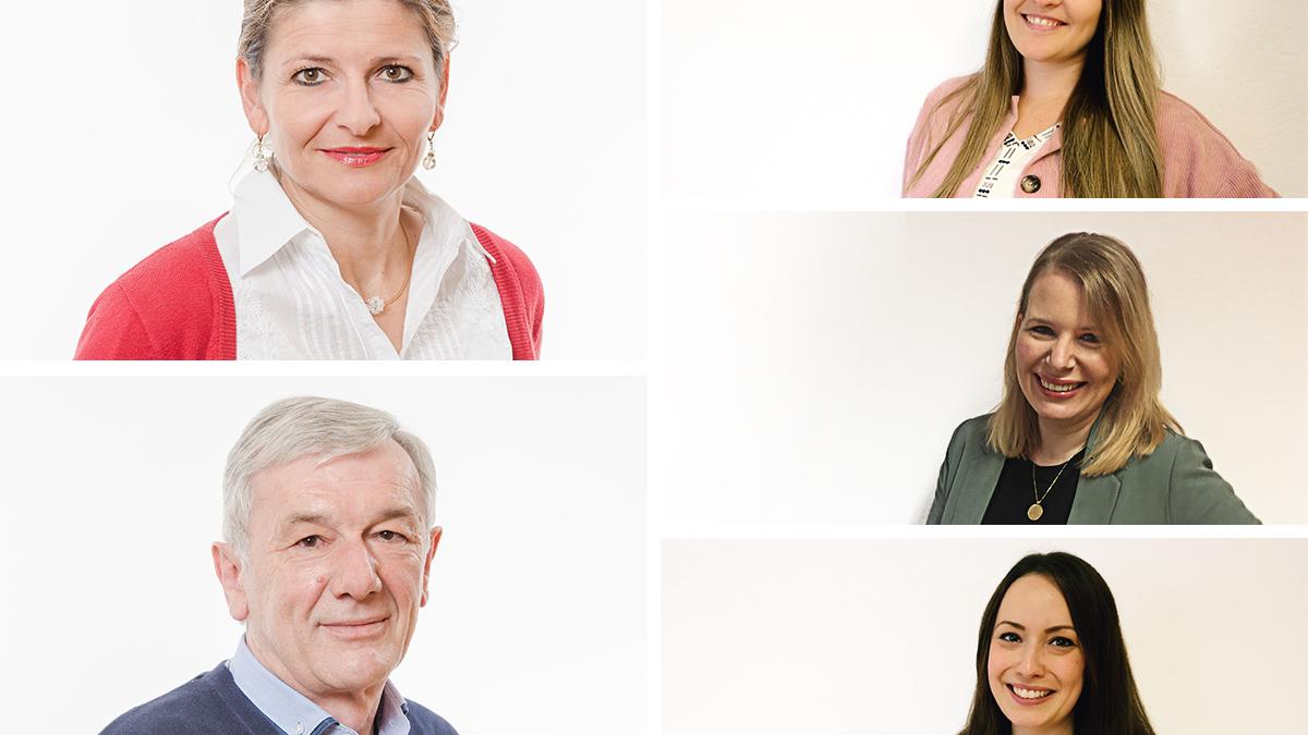 Foto: Natascha Kuhlmann (oben links), Bruno Heinz (unten links), Anna-Lena Berg (oben rechts), Jennifer La Rocca (Mitte rechts), Sarah Heisel (unten rechts). Bildquelle: Lebensberatung Merzig