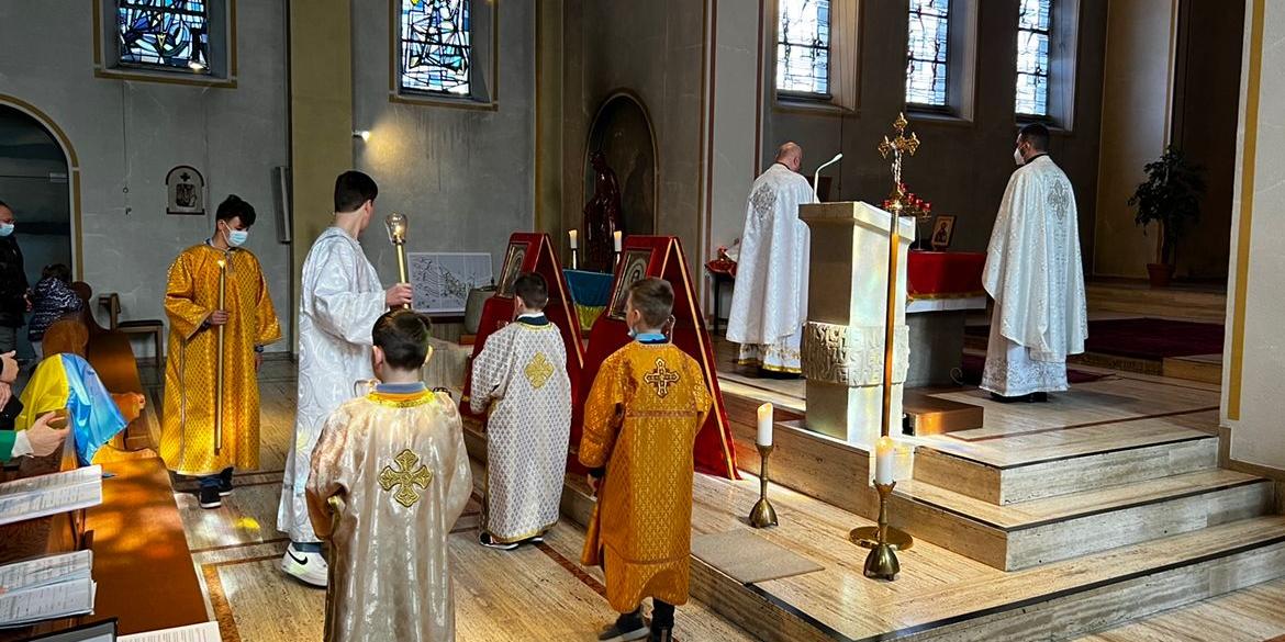 Liturgiefeier im byzantischen Ritus in der Sankt-Antonius-Kirche in Saarbrücken. Foto: uk