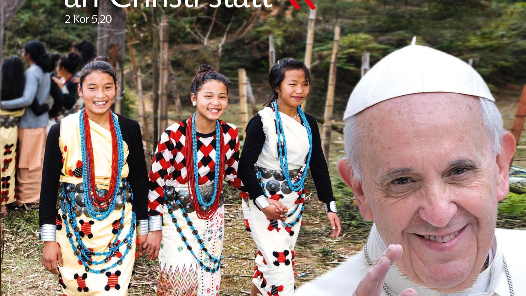 Plakat Weltmissionssonntag 2019, Papst grüßt