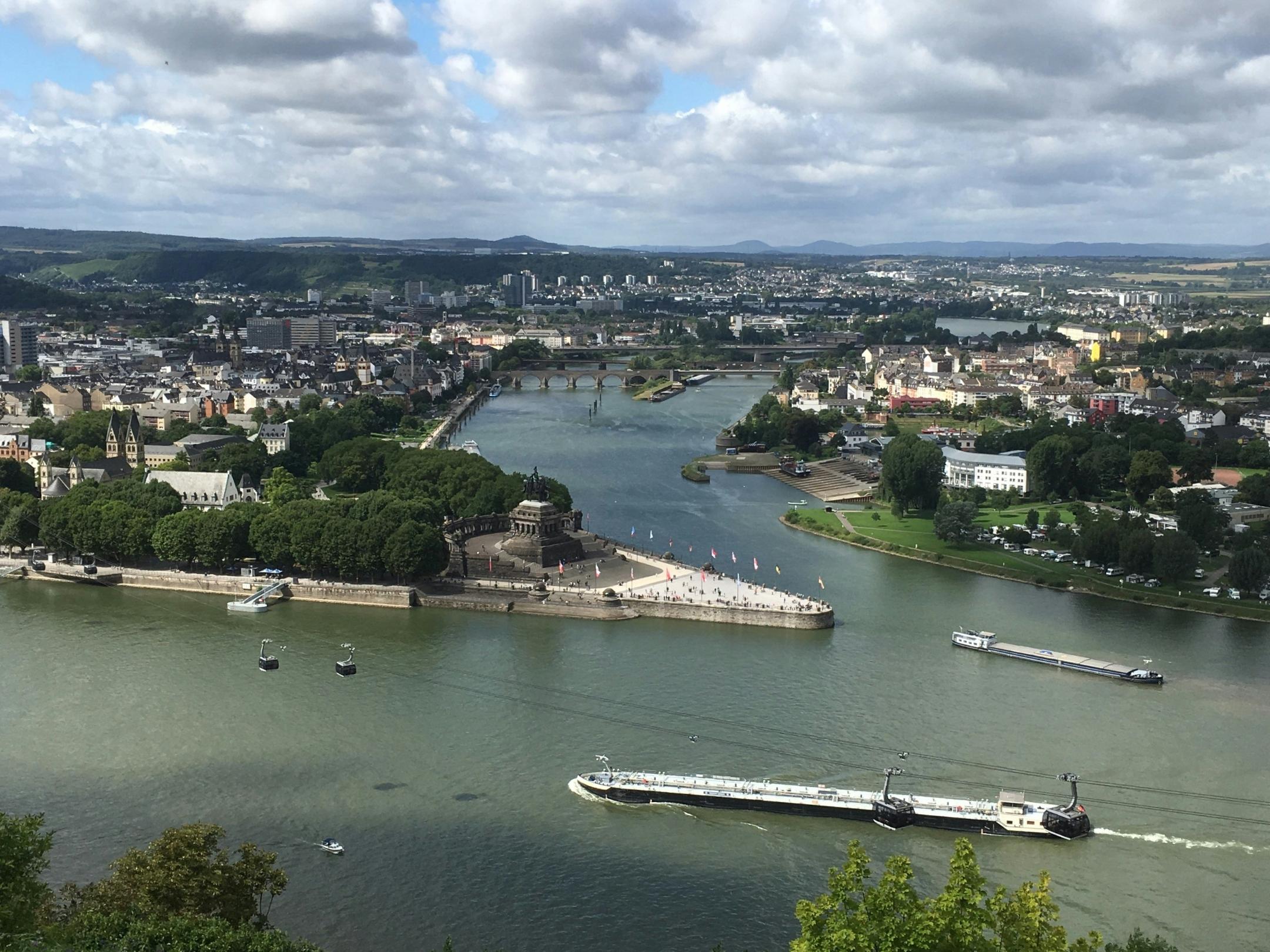 Stadtansicht Kolbenz am Zusammenfluß von Rhein und Mosel