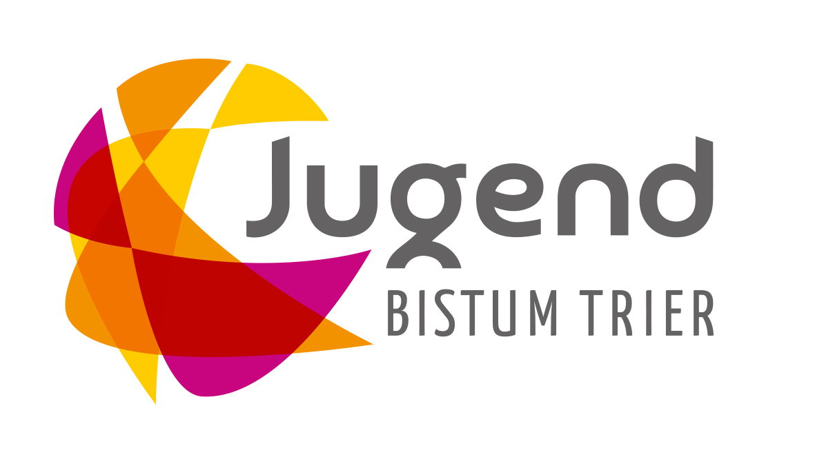 Logo Abteilung Jugend: offener Kreis bestehend aus abgrundeten Dreiecken in gelb, orange und violett, rechts Schriftzug