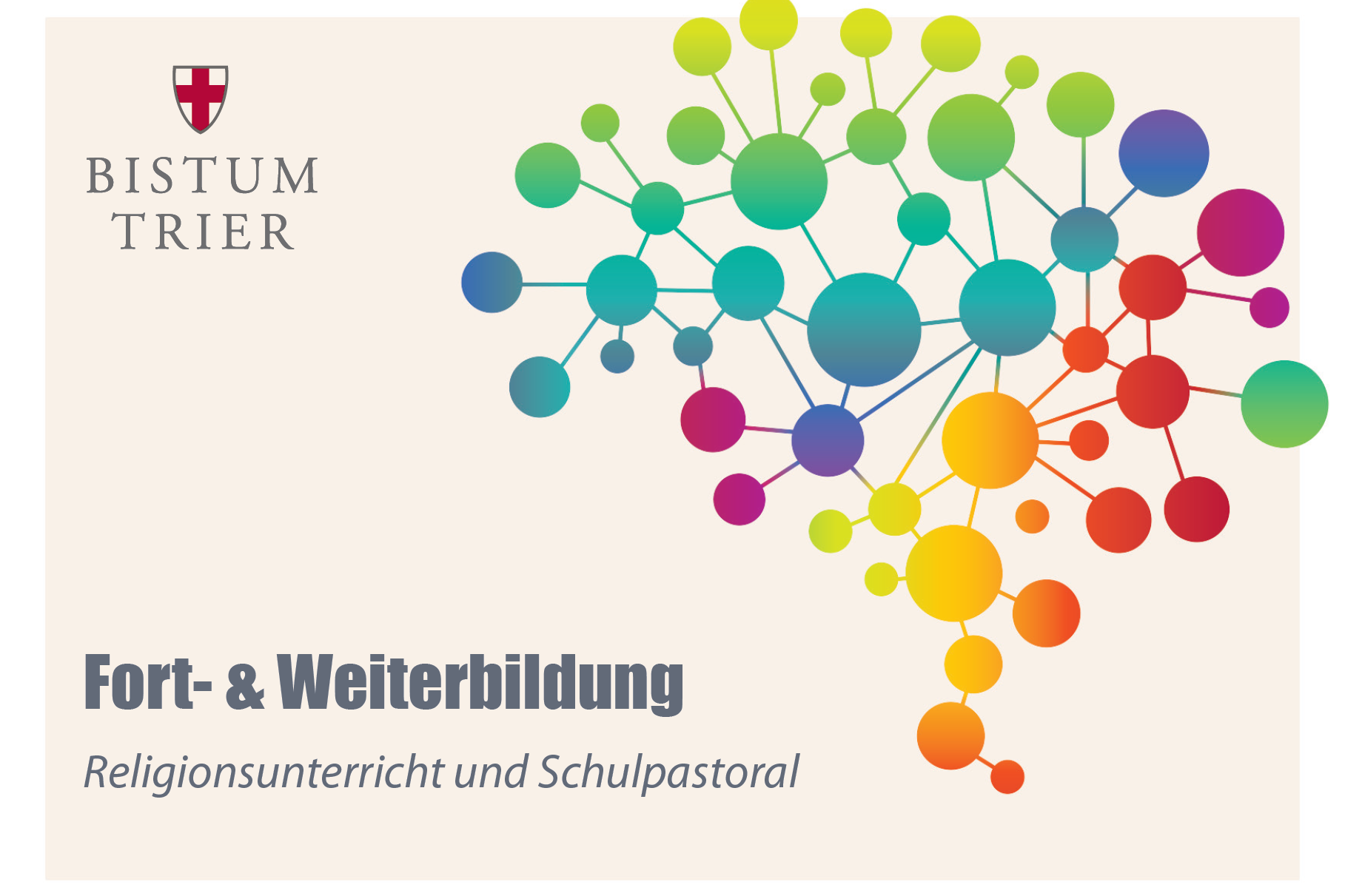 Postkarte mit Logo für Fortbildungsveranstaltungen für Religionslehrkräfte