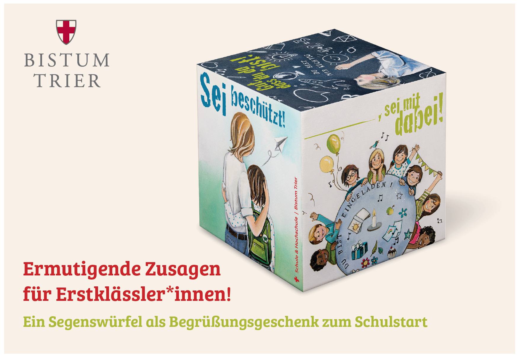Würfel aus Papper zum Nachbasteln mit typischen Lebenssituation von Erstklässlern