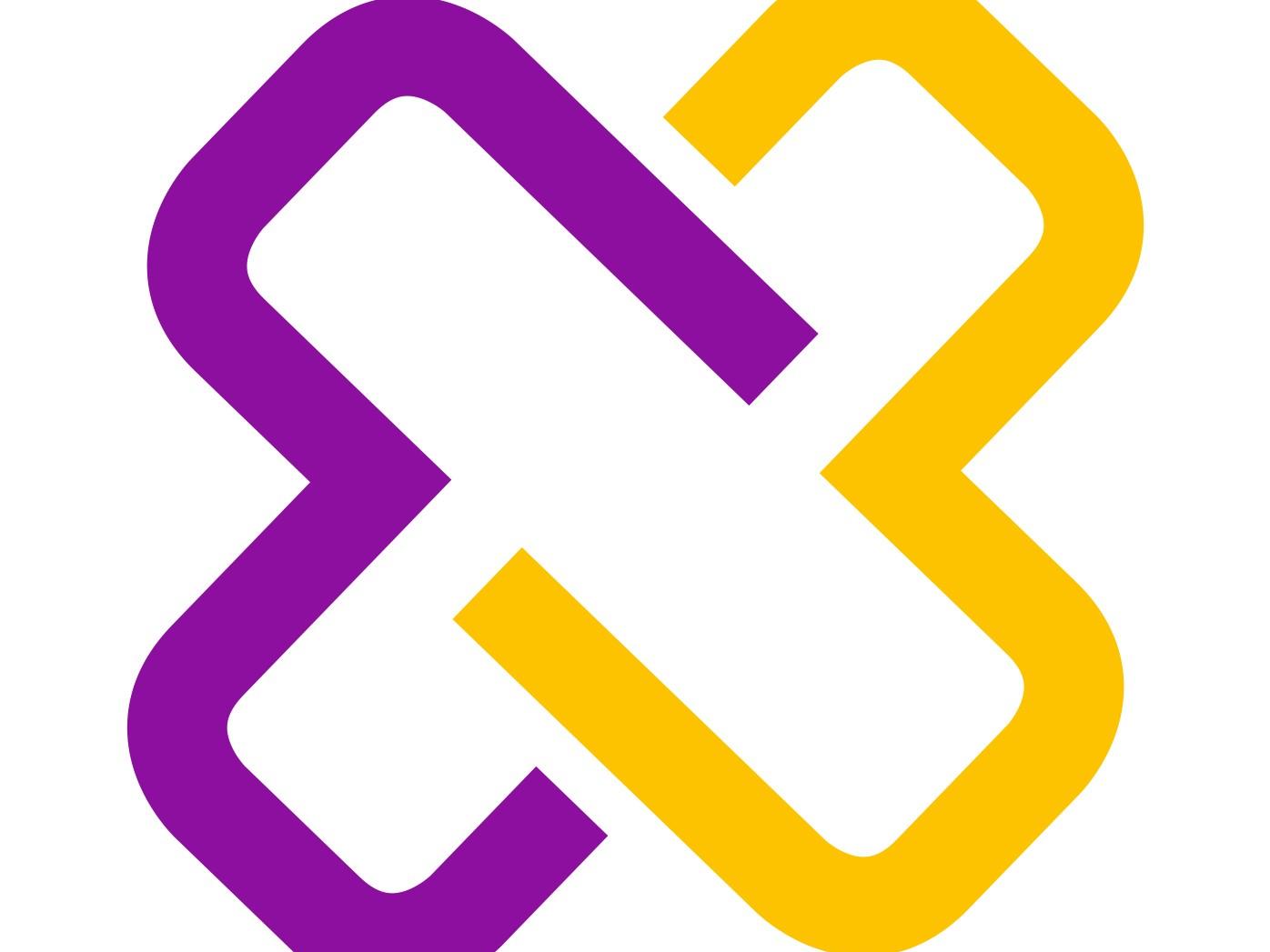 auf die Seite gekipptes Kreuz in den Farben links lila und rechts gelb (c) M. Behr auf die Seite gekipptes Kreuz in den Farben links lila und rechts gelb