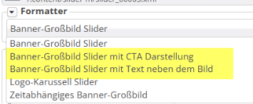 Screenshot der Einstellungsmöglichkeiten im Formatter