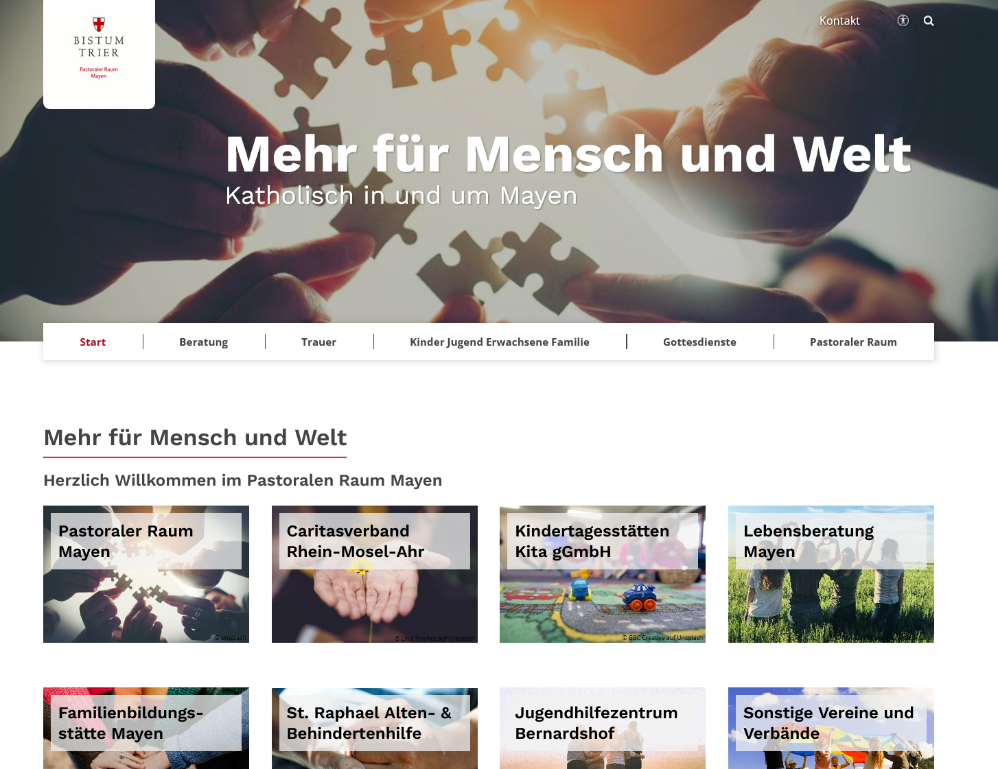 Screenshot der Website