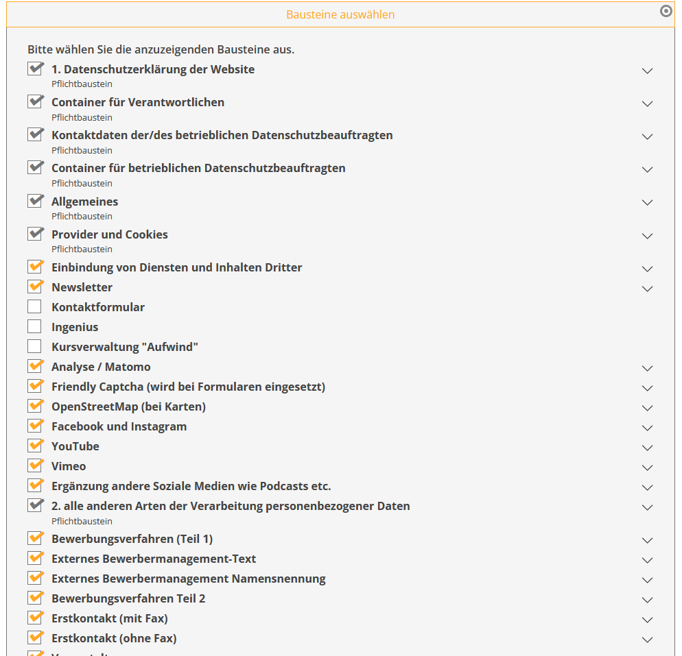 Screenshot: So sieht der Datenschutzkasten aus