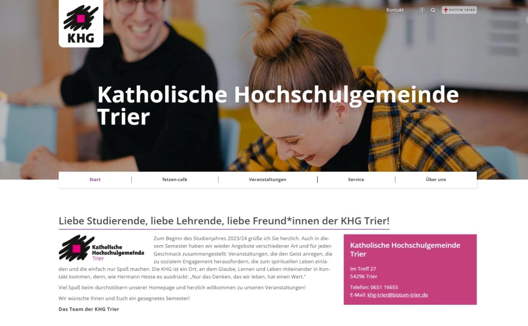 Webaufnahme vom 28.11.2023 von www.khg-trier.de