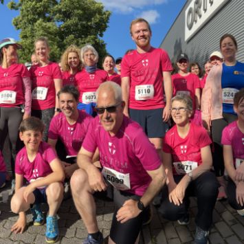 Die Laufgruppe des Bistum Trier vor dem Start des Firmenlaufs