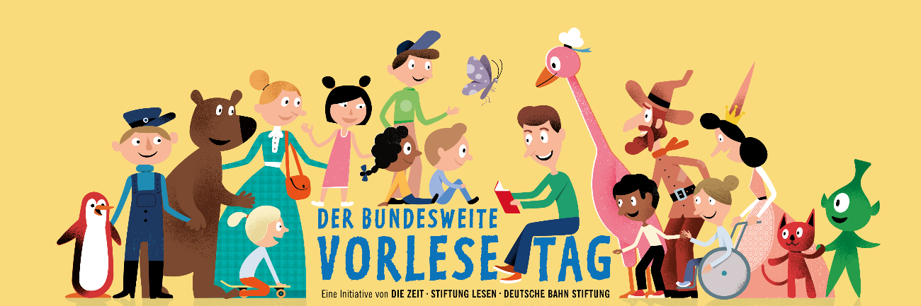 Viele Menschen kommen zusammen, um sich gegenseitig vorzulesen.