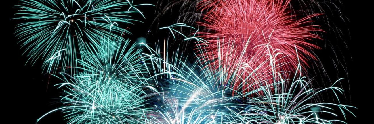 Explodierende Feuerwerksraketen