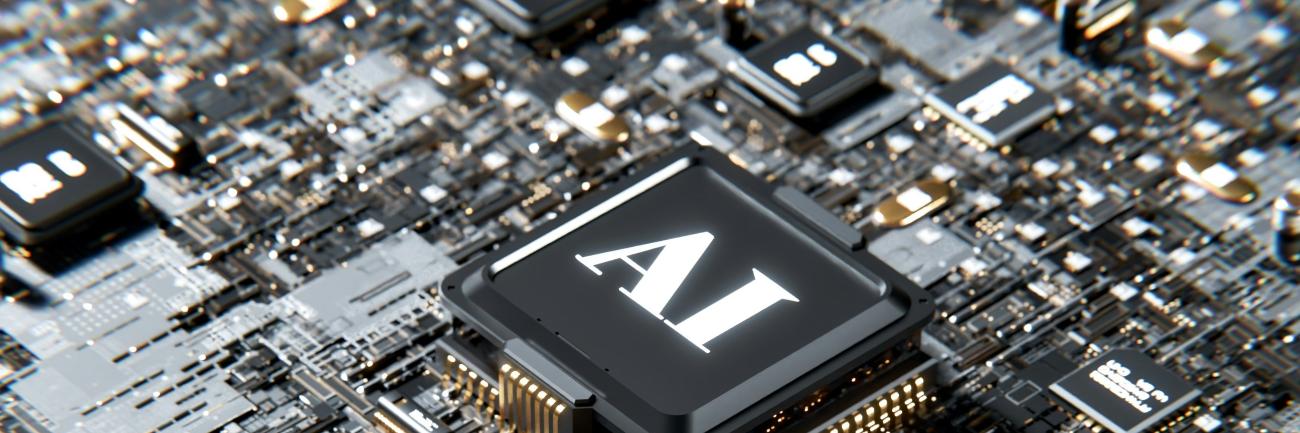 Ein Computerchip mit dem Buchstaben AI darauf