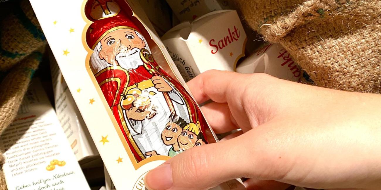 Ein verpackter Schokoladennikolaus