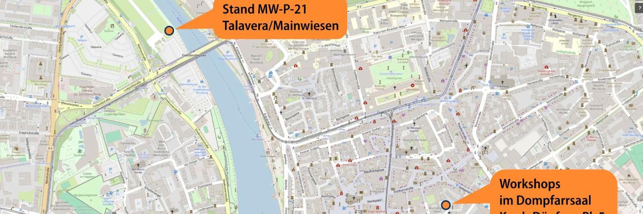 lageplan_pfarrbriefservice_katholikentag2026 (c) Karte: Openstreetmap und Mitwirkende / Layout: Christian Schmitt lageplan_pfarrbriefservice_katholikentag2026