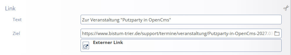 Die URL fügen Sie im Link-Feld ein, im Textfeld die Linkbezeichnung. (c) Margit Haubrich Die URL fügen Sie im Link-Feld ein, im Textfeld die Linkbezeichnung.