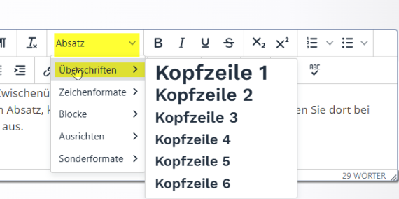 Wählen Sie bitte die passende Hierarchie aus.