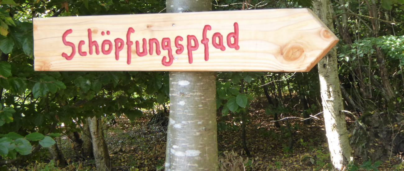Schild Schöpfungspfad Muhl
