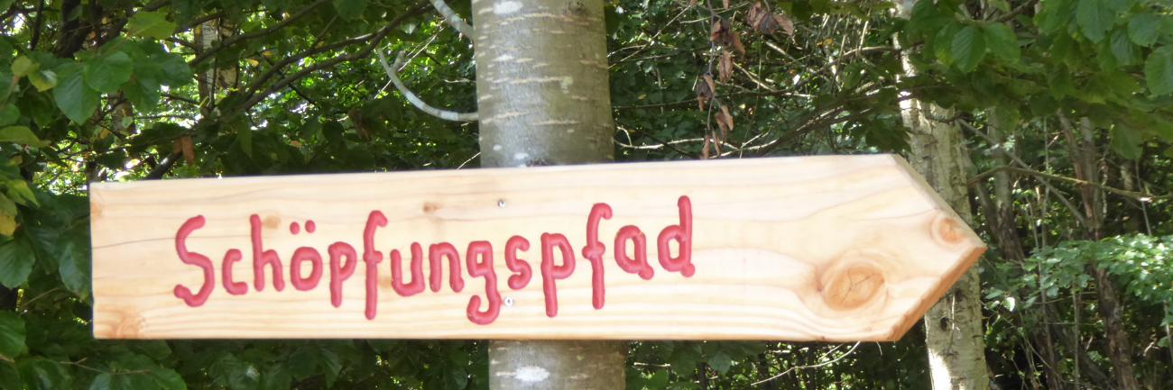 Schöpfungspfad Muhl (c) Barbara Schartz Schild Schöpfungspfad Muhl