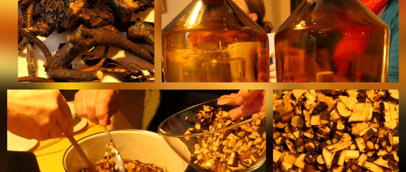 Fotocollage vom Herstellen einer Salbe