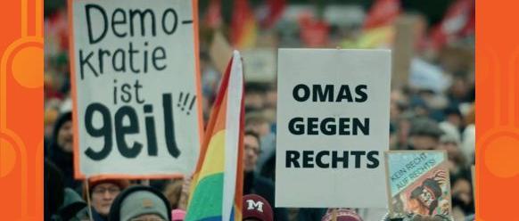 Das Titelblatt des Kinoprogramms zeigt Demonstranten bei einer Klimakundgebung