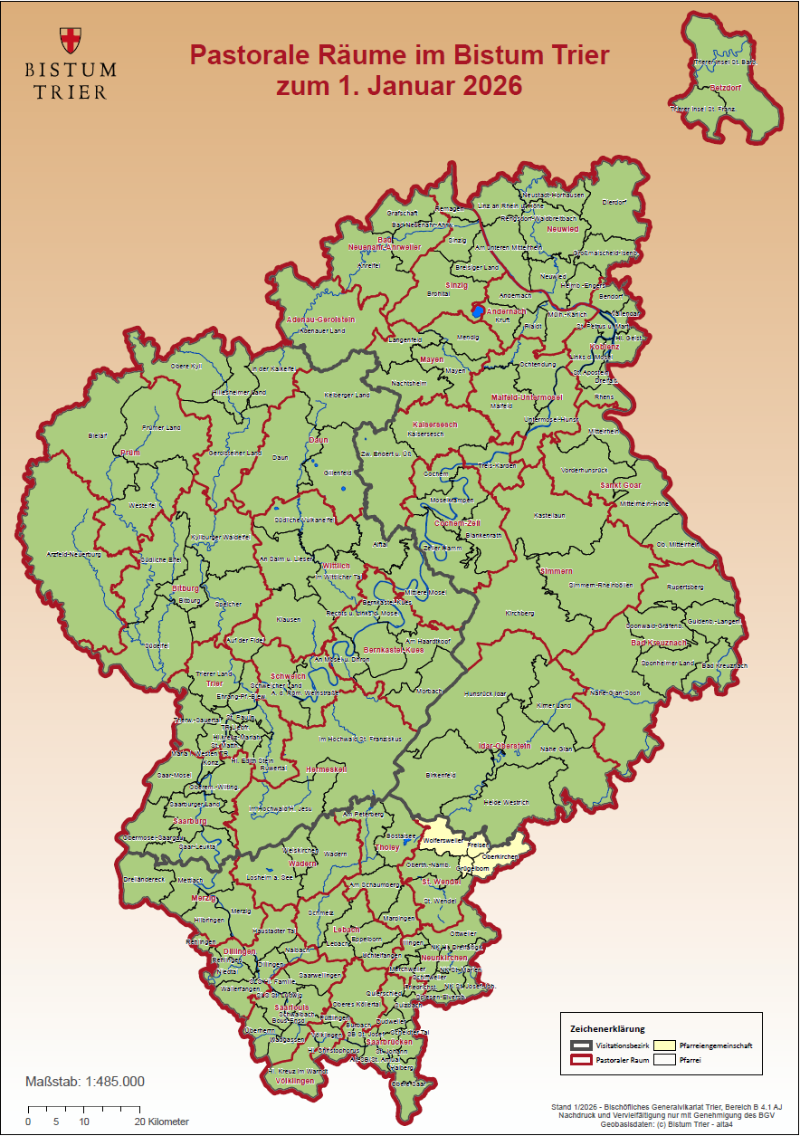 Vorschaubild Pastorale Räume zum 1. Januar 2026