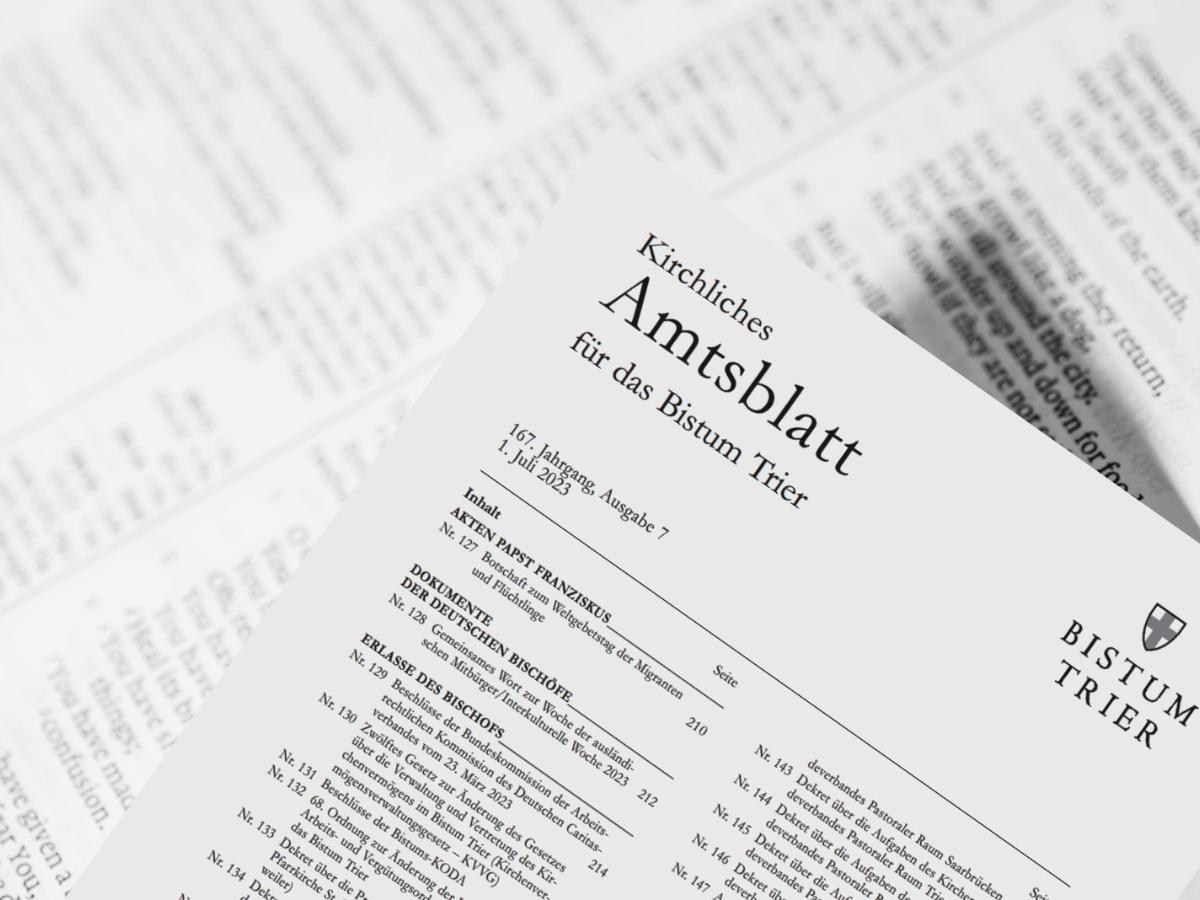 Man sieht einen Anschnitt des kirchlichen Amtblattes